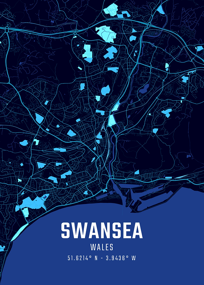 Swansea Midnight City Map