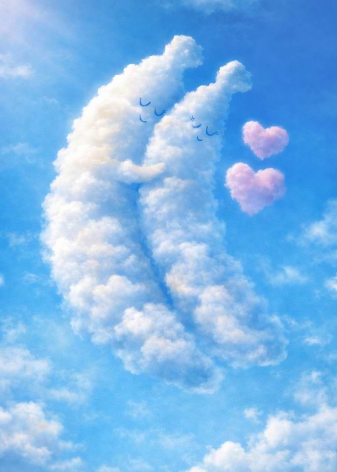 Banana Clouds Spooning in the Sky