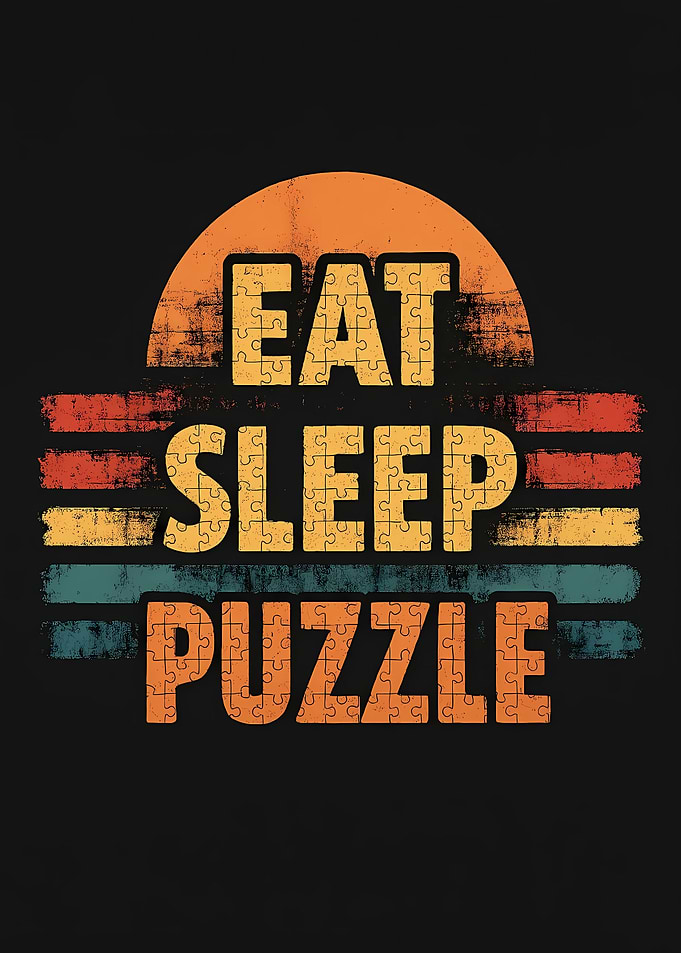 Eat Sleep Puzzle Retro Design