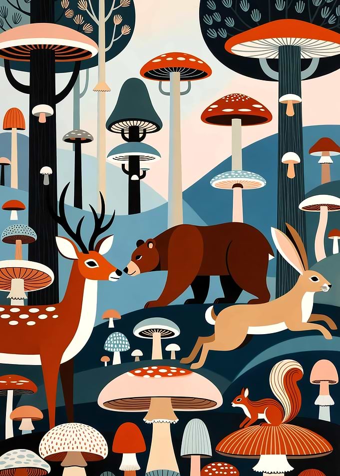 Animals and Mushrooms