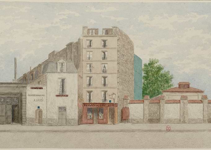 Parisian Street Scene with Bakery