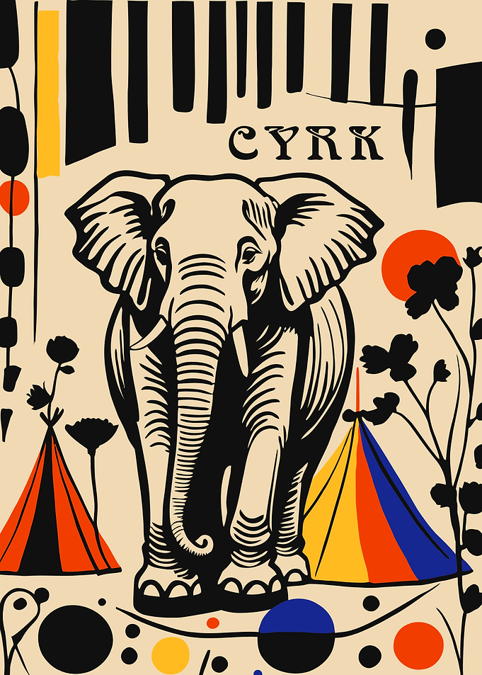 Vintage Circus Elephant Poster