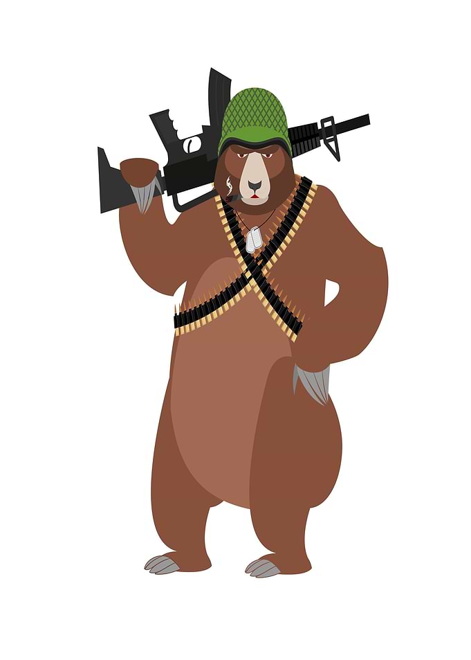 Bear Soldier with Machine Gun