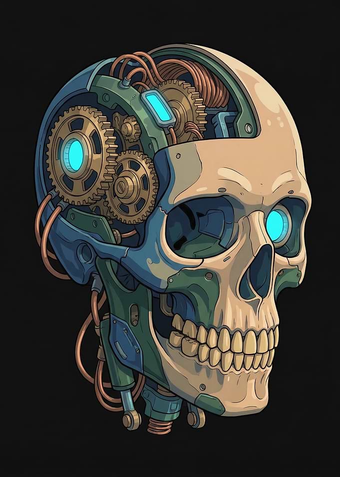 Cybernetic Skull with Gears