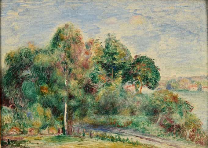 Impressionist Landscape with Trees and Water