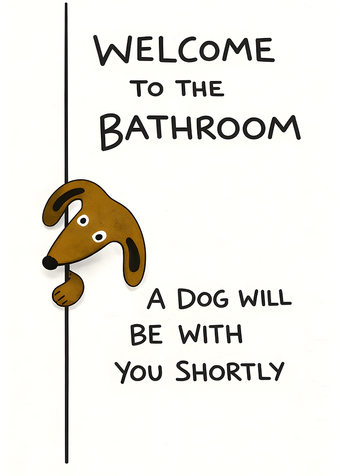 Funny Dog Bathroom Sign