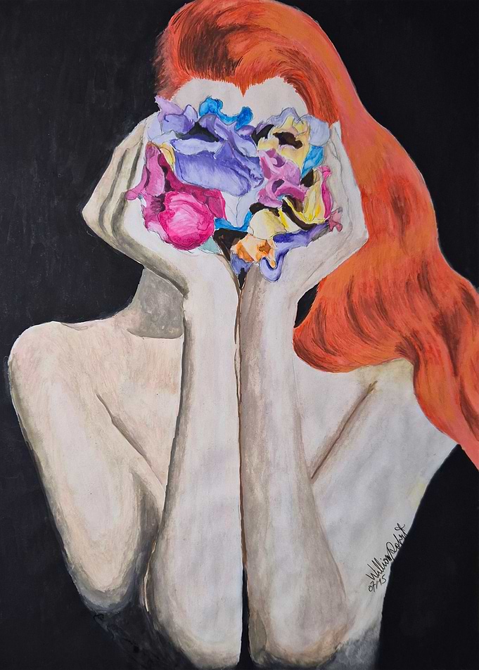 Woman with Floral Face