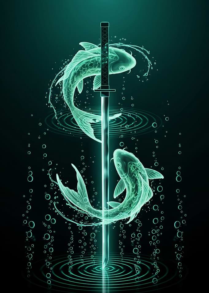 Glowing Koi Fish and Katana