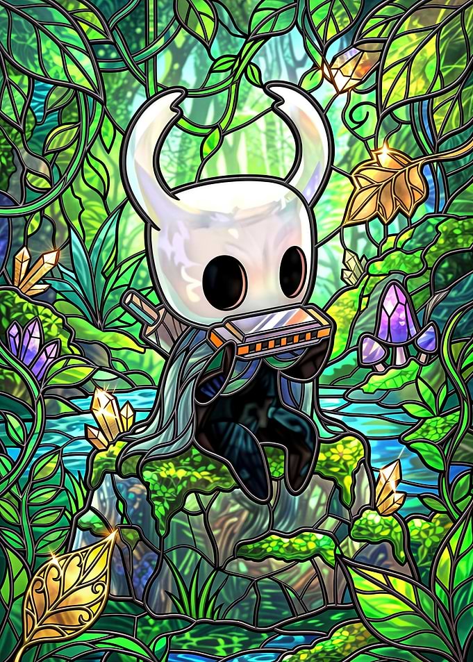 Hollow Knight Character Playing Harmonica