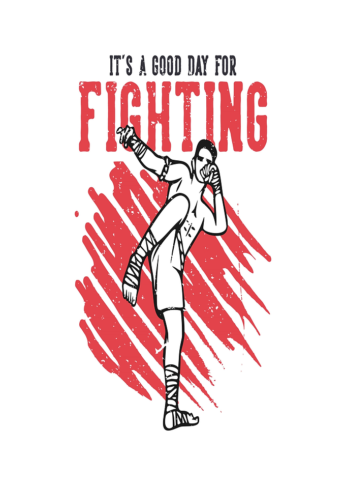 Muay Thai Fighter Kicking