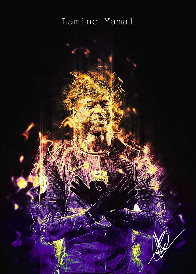 Lamine Yamal Fiery Portrait