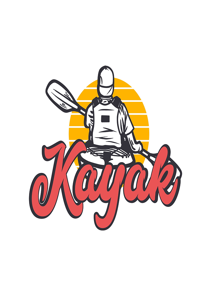 Kayaking Sunset Graphic
