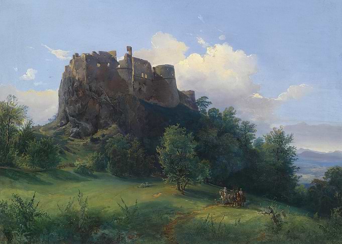 Ruined Castle on a Rocky Hill