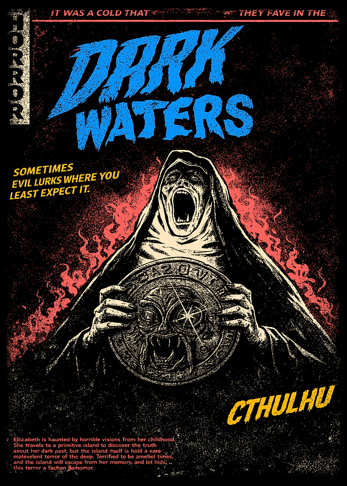 Dark Waters Cthulhu Horror Poster