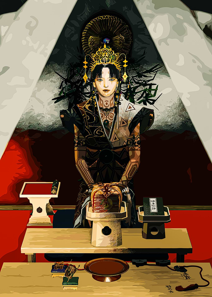 Empress with ceremonial offerings