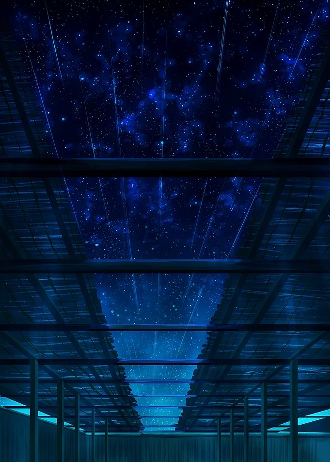 Futuristic Starry Corridor