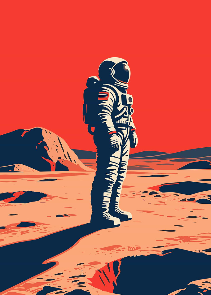 Astronaut on a Red Planet