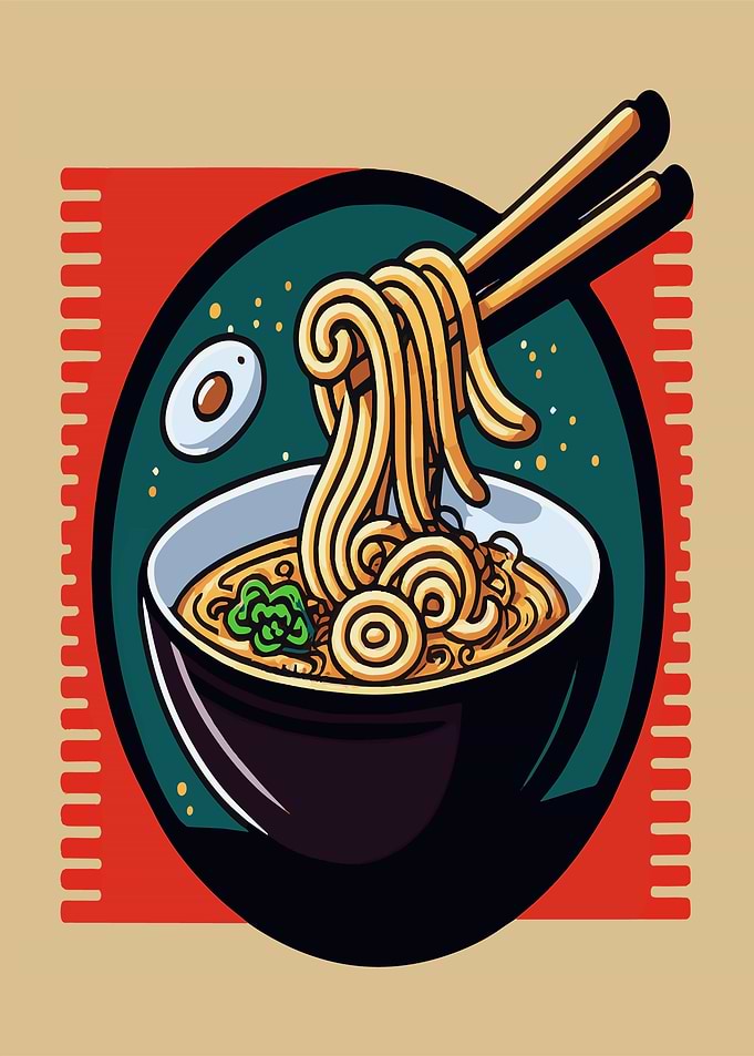 Bowl of Ramen with Chopsticks