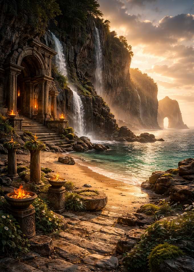 Ancient Temple by the Sea