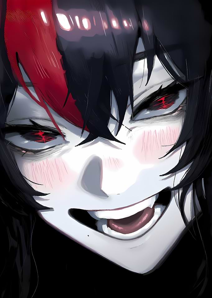 Anime Character with Red and Black Hair