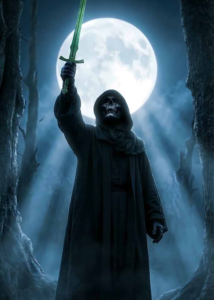 Grim Reaper with Glowing Sword