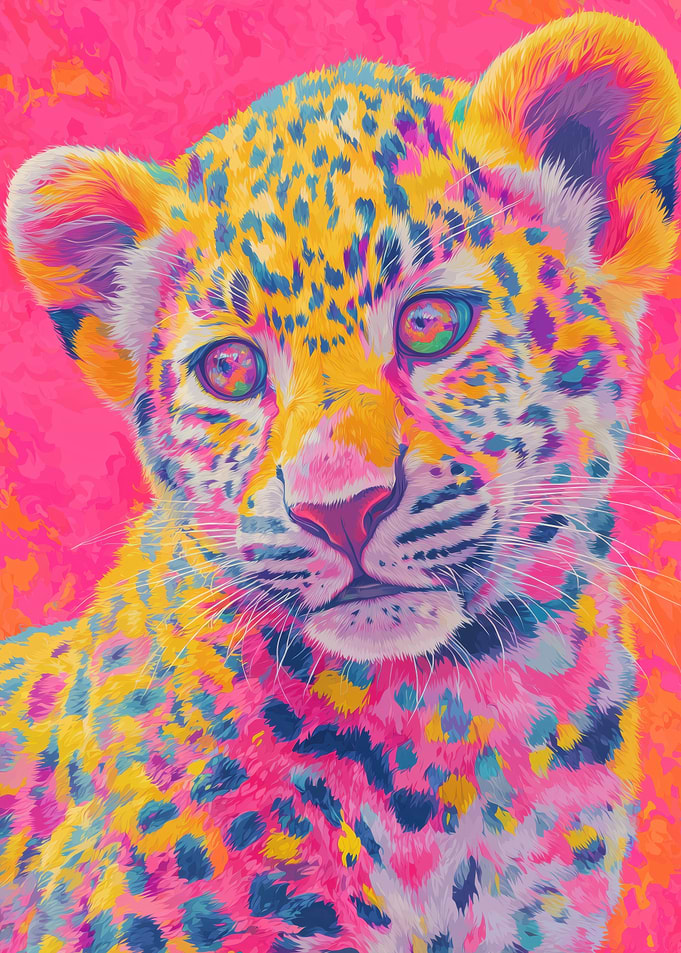 Vibrant Leopard Cub Portrait