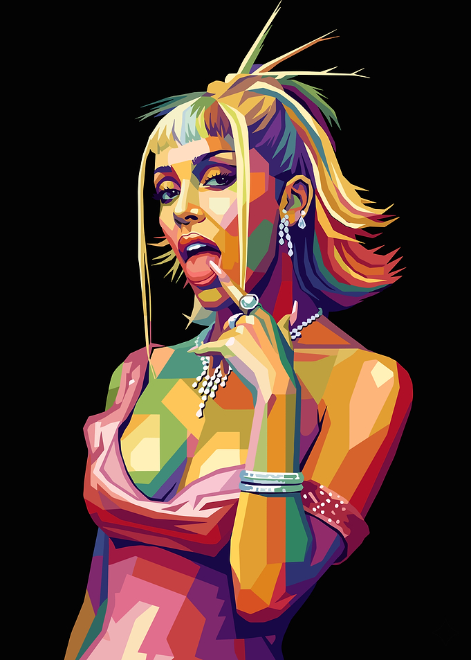 Colorful Pop Art Portrait of a Doja Cat