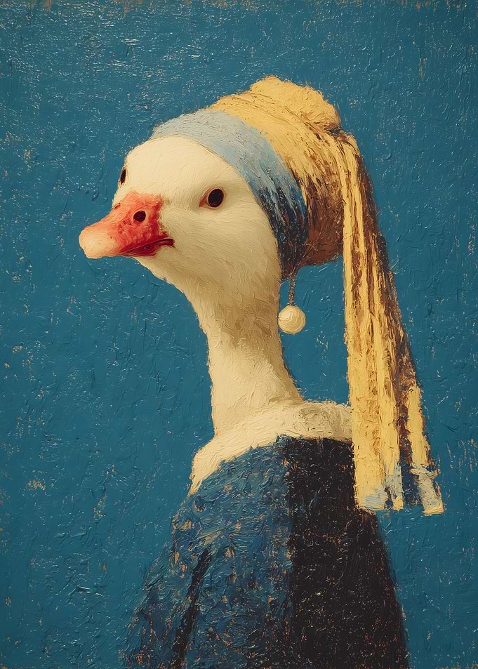 Goose with Pearl Earring