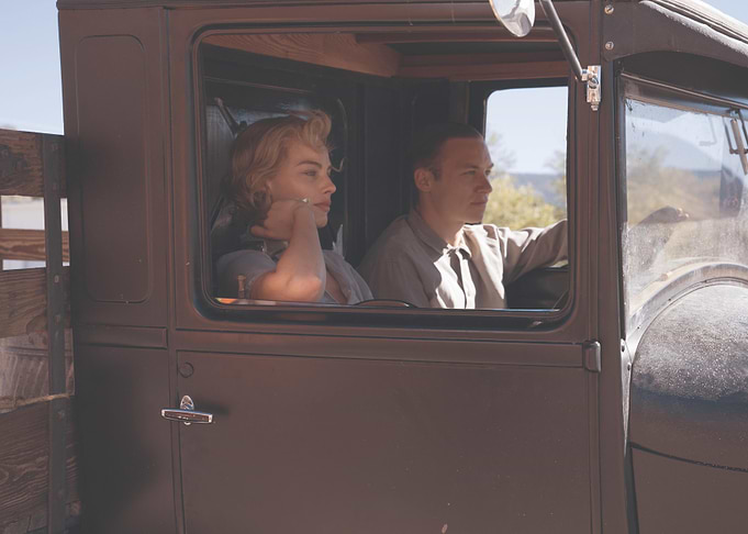 Couple in vintage car