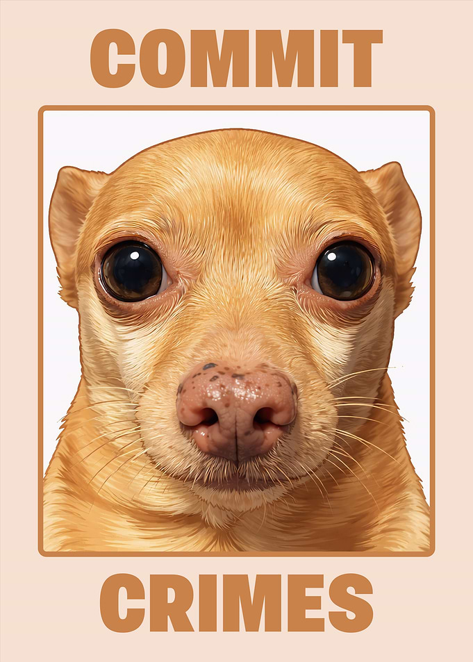Chihuahua Dog 'Commit Crimes' Poster