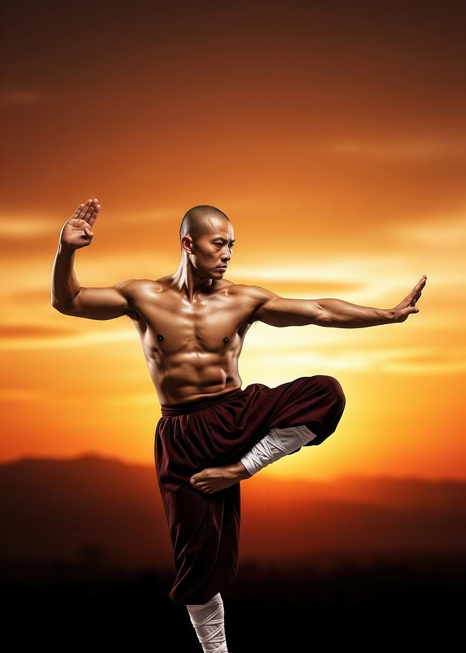 Martial Artist in Sunset Stance
