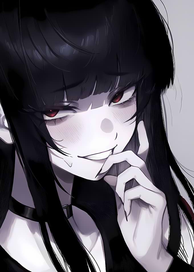 Anime Girl with Red Eyes