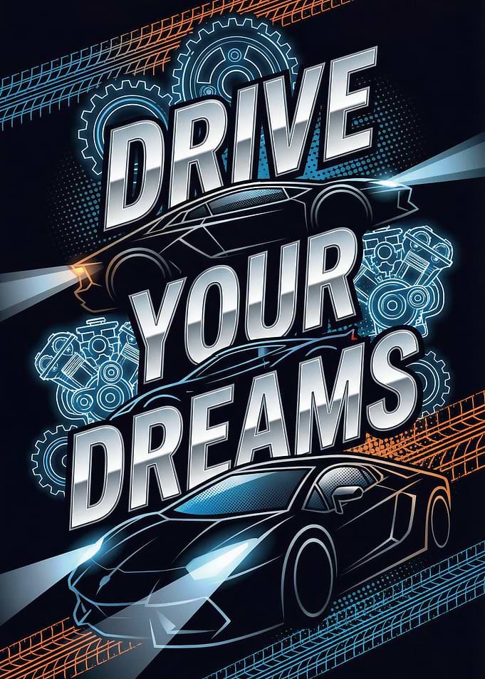 Drive Your Dreams Car Art
