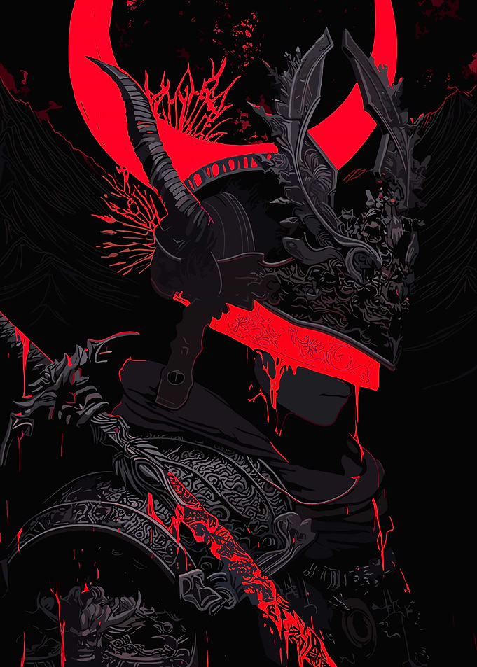 Dark Knight with Red Accents