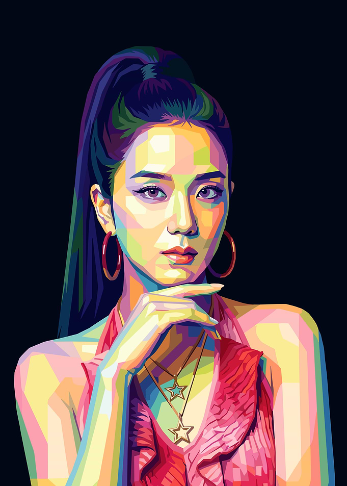 Colorful Pop Art Portrait of a Jisoo BLACKPINK