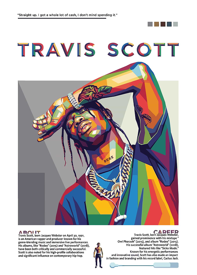 Travis Scott Pop Art Portrait