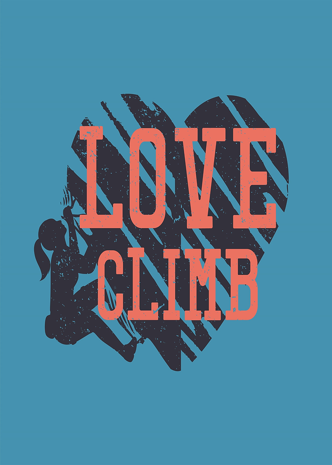 Love Climb Rock Climbing Heart