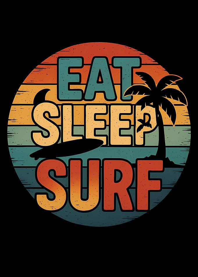 Eat Sleep Surf Retro Sunset