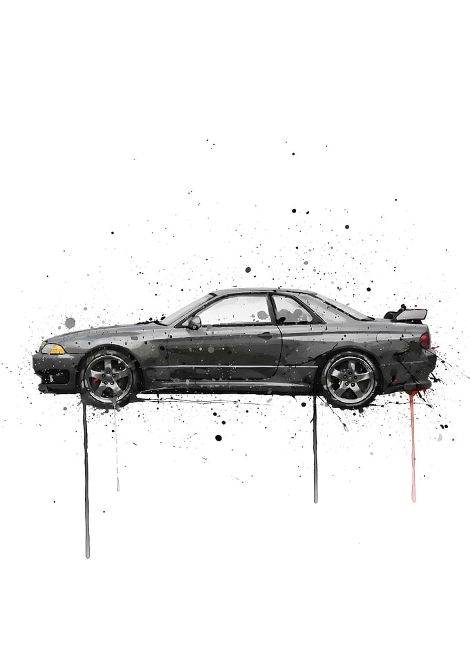 Watercolor Nissan Skyline GT-R R32