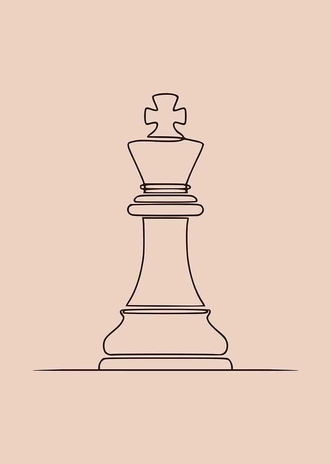 Chess King Minimalist Line Art (dark version)
