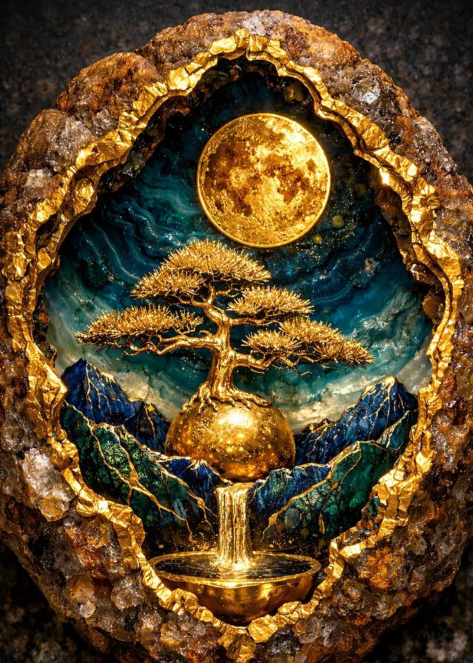 Golden Bonsai Geode