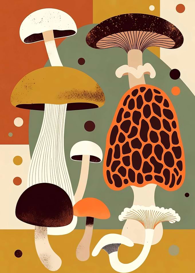 Abstract Mushroom Art