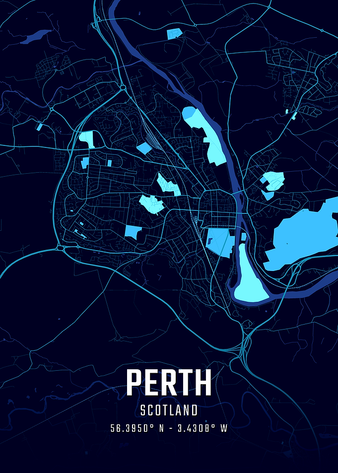 Perth Scotland Midnight City Map
