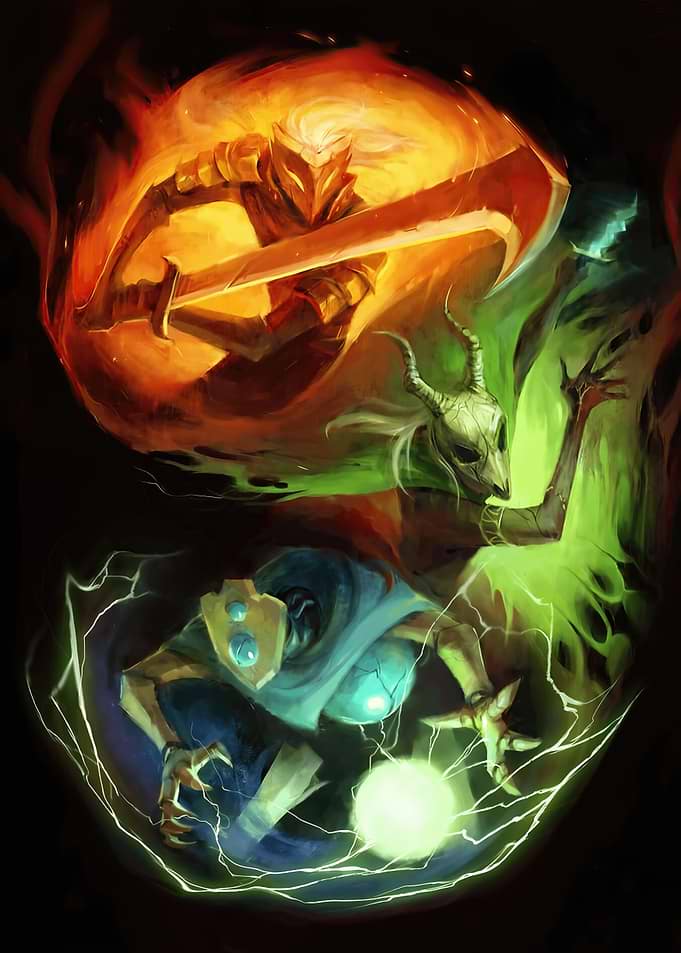 Fantasy Characters in Elemental Combat