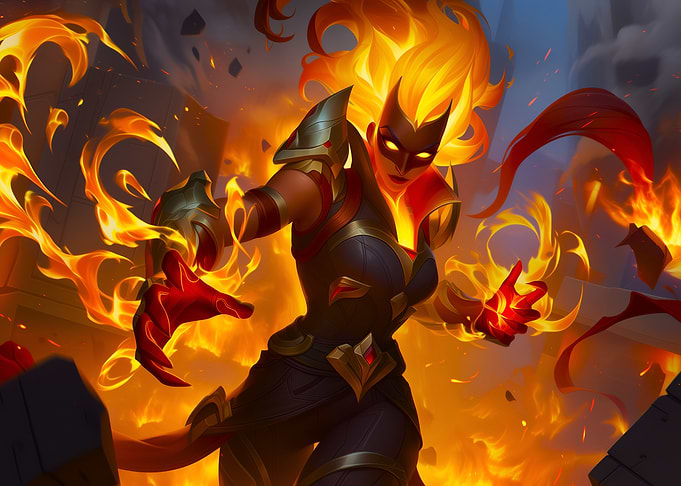 Fiery Warrior Woman Magic Sorcerer