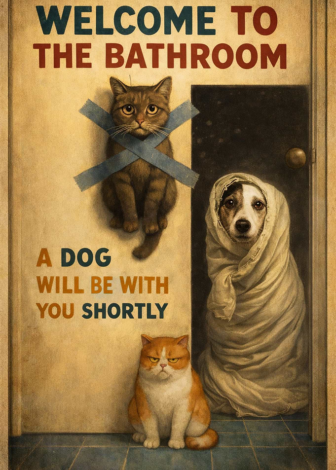 Funny Bathroom Welcome Sign with Animals