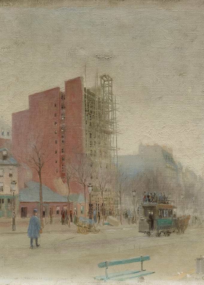 Cityscape with Building Under Construction