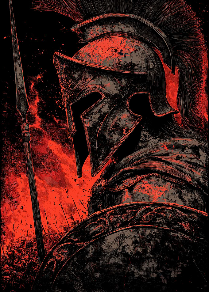 Spartan Warrior in Battle