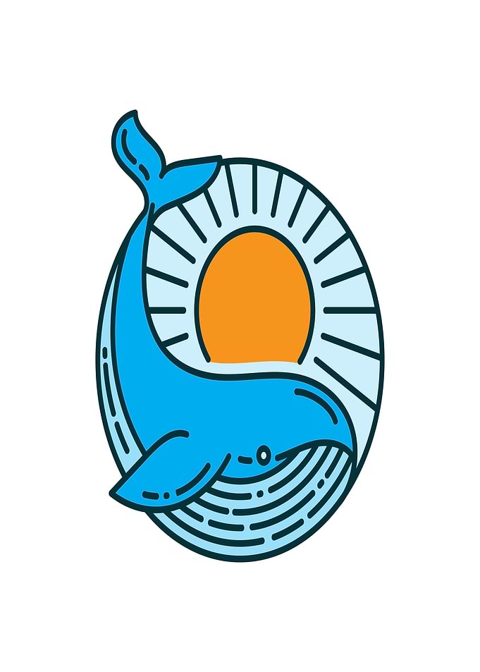 Blue Whale and Sun Emblem