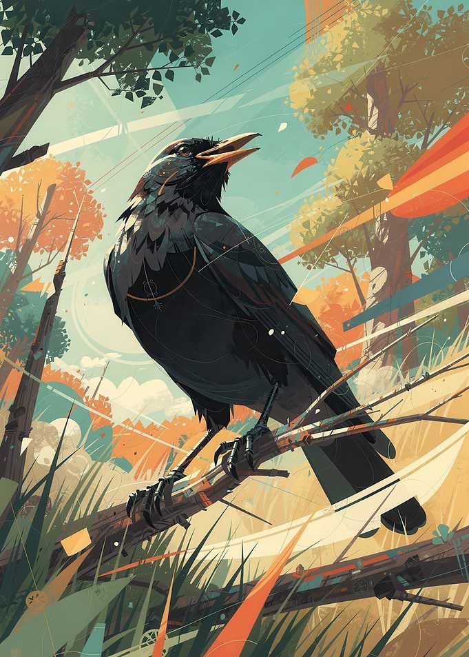 Blackbird in the Autumn Woods – Wildlife Kings